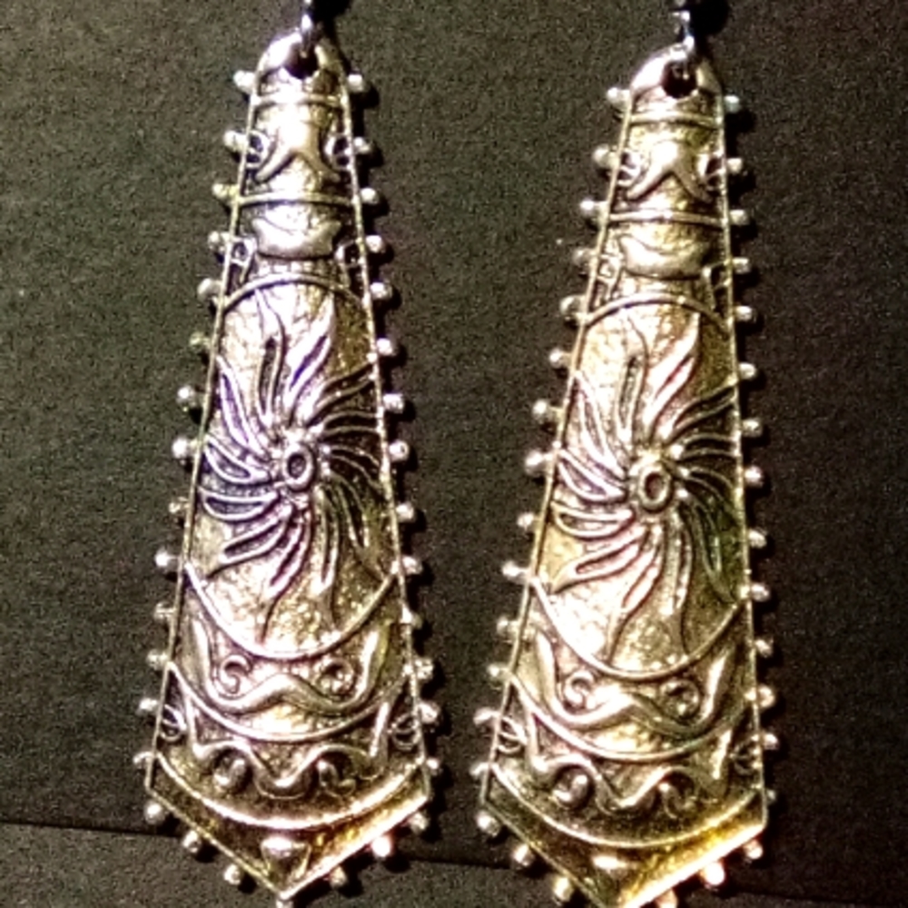 Aztec drop earrings
